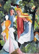 August Macke Vier Madchen painting